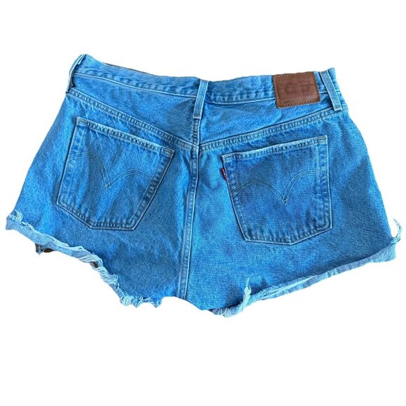Levi's 501 Button Fly Premium Denim Shorts Cutoff Size 34 Summer Festival Beachy